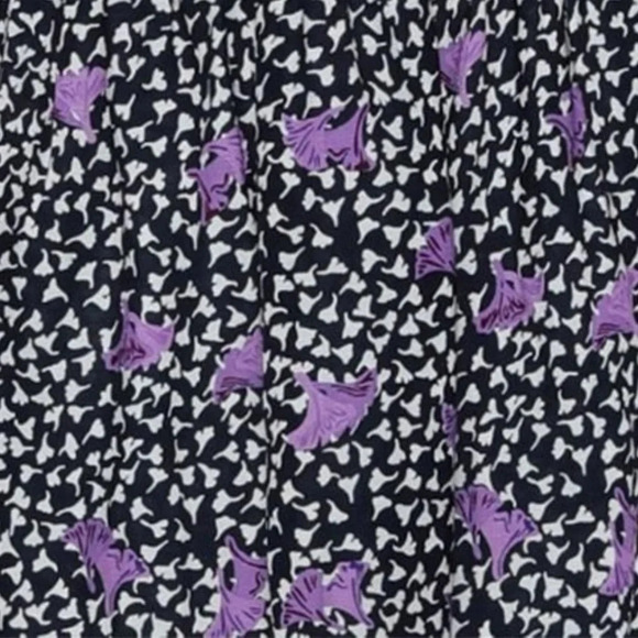 Maje Rappa Floral Print Smocked Puff Sleeve Dress Pockets Navy Purple Size M - Picture 4 of 14
